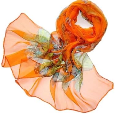 V28 Womens 100% Silk Butterfly Pattern Lightweight Soft Scarf