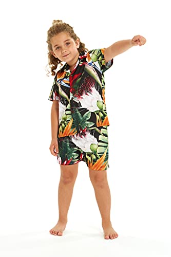 Image of Boys' Aloha Shirt Cabana Set in Signature Prints | Button Front Shirt; Soft Rayon Fabric; Signature Tropical Prints; Lightweight Comfort; Vacation Ready