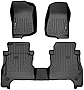 MAXLINER All Weather Custom Fit 2 Row Black Floor Mat Liner Set Compatible with 2020-2021 Jeep Gladiator (ONLY Fits Models with Lockable Rear Underseat Storage Toolbox)