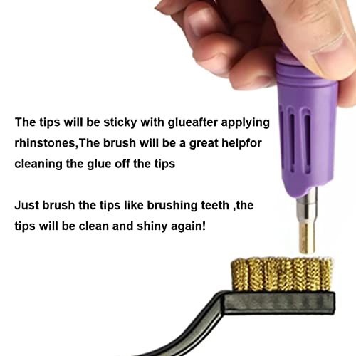 Hotfix Rhinestone Applicator, 7 in 1 Professional Iron-on DIY Hot Fix Tool Rhinestone Setter Applicator Wand Crystal Gem Tool Kit with 7 Different Sizes Tips, Support Stand (Purple) by XUDREZ - Image 8