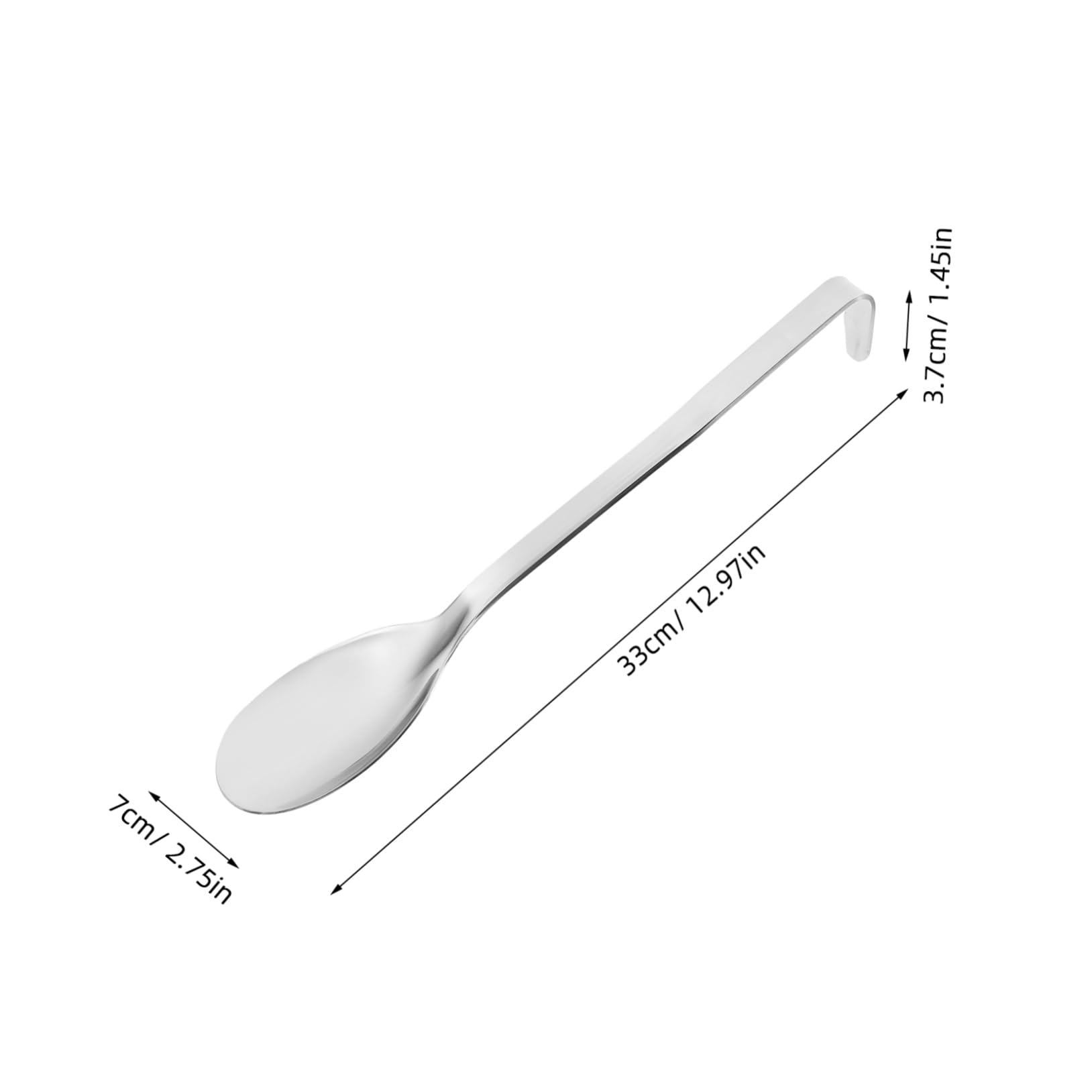 KICHOUSE Practical Soup Spoons Large Stainless Steel Serving Spoon Hook Set of 4 for Hotels Restaurants Commercial Use