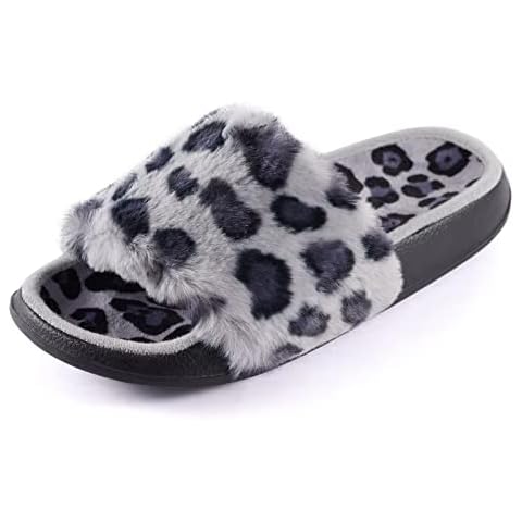 Puxowe Damen Fell Hausschuhe Plüsch Schlappen Rutschfest Flauschige Pantoffeln Bequeme Cover