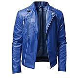 Générique Veste en Cuir Homme Hiver Blouson Bomber Moto Motard Manteau Cuir Mode Blousons Motard en Similicuir pour Hommes Rétro Rock Steampunk Vestes Matelassée Biker Manteaux Coupe Vent