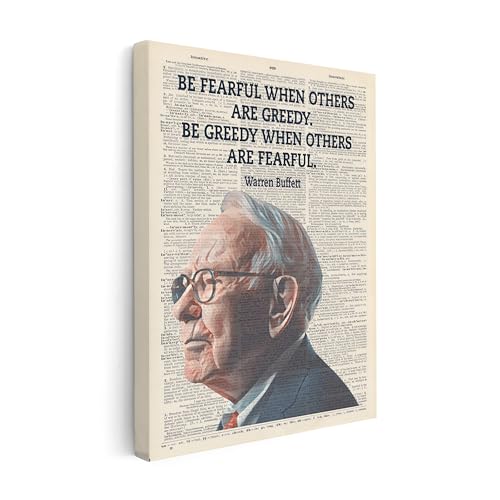 Poster Master Fearful And Greedy Canvas - Warren Buffett Print