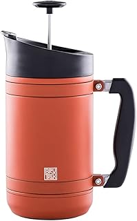 BruTrek BaseCamp Coffee Press - Double Wall Insulated Stainless Steel - Bru-Stop Technology, No Grounds in Coffee, No Spil...