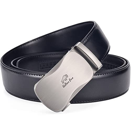 Image of Beltox Men Leather Belt w Slide Ratchet Interchangeable Buckle