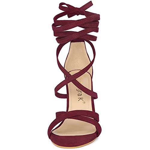 Allegra K Women's Lace Up Heels Stiletto High Heel Sandals3
