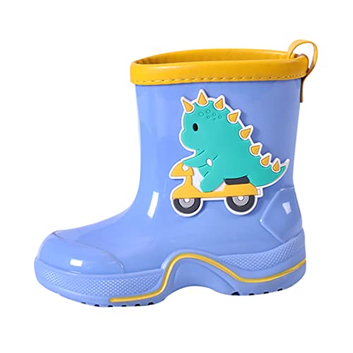 Kids Baby Cartoon Shoes Reto Classic Children Rainboots PVC Rubber Children Water Shoes Toddler Size 7 Boots Girls (Purple, 12-12.5 Years)