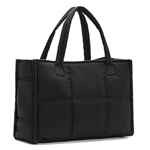 Puffer Bag Large Tote Bag For Women Work Bag Soft Quilted Tote Bag For Women Work Bags For Women Tote Professional Up to 17″