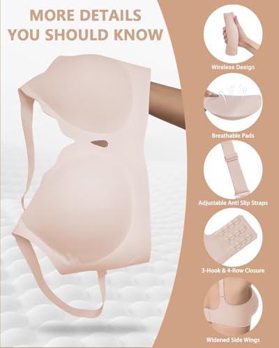 Image of Racerback Bras for Women Criss Cross Padded Bralette Pull On Comfortable Wireless Seamless Tshirt Bra