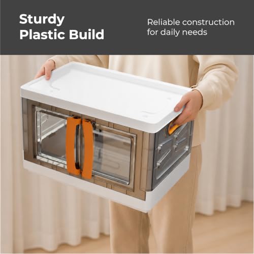 Image of Lifelong Foldable Storage Box with Top Opening & Front Double Door Design | Stackable Multipurpose Organizer for Clothes, Blankets, Bedding, Toys & Books | Ideal for Wardrobe, Closet, Bedroom