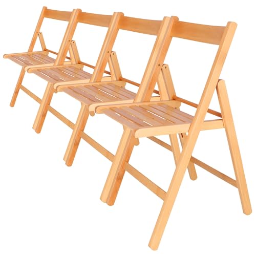 WELL HOME MOBILIARIO & DECORACIÓN - Pack 4 Sillas BAS en madera de haya, acabado aceite
