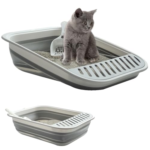 Low Entry Kitten Litter Box Collapsible Shallow Litter Box