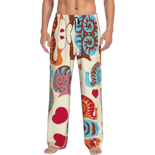 Pantalon de pyjama pour homme avec imprimé escargot mignon grand format