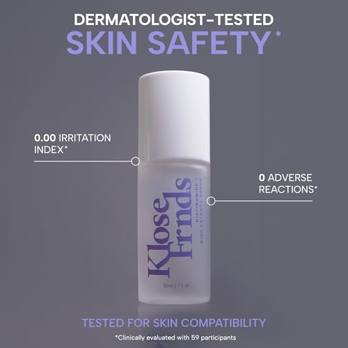KLOSE FRNDS Niacinamide & Rice Extract Facial Serum – Hydrating Glow Face Serum with Hyaluronic Acid, Centella, and Licorice for Smooth Texture, Daily Radiance, and Healthy Skin Barrier Support - 1 fl oz