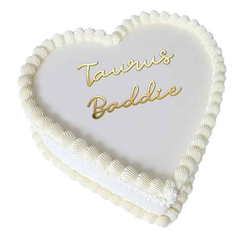 Taurus Baddie Cake Topper – Zodiac Birthday Cake Decoration for Taurus Girl, Cute Heart Shape Gen Z Aesthetic Party Decor (Taurus Baddie)