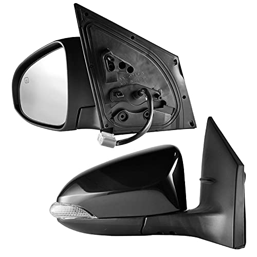 Driver and Passenger Side Unpainted Heated With Signal Side View Mirrors Compatible with Toyota Corolla 2014-2017