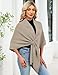 iWoo Shawl Wraps for Women Open Front Cardigan Cape Soft Poncho Sweater Casual Shawl Sweater Scarf for Fall Fashion 2025 Khaki