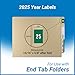2025 Year Stickers, Doctor Stuff 2025 Chart Stickers, Green Color Coded, Data File Style, USA Made Year Labels for End Tab File Folders, 500/Roll, 1 Roll, 15/16