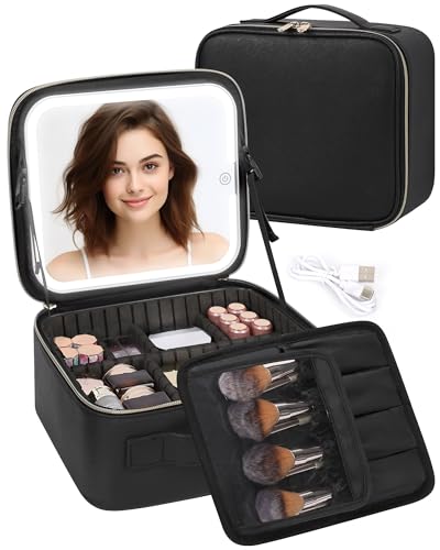 TANTO Makeup Bag with LED Lighted Mirror