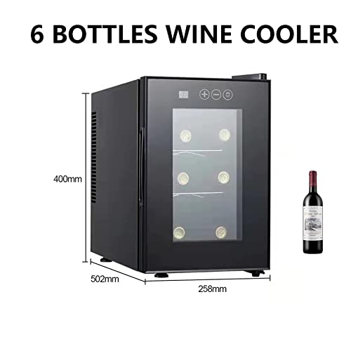 6 Bottle Wine Cooler Refrigerator, Compact Mini Wine Fridge With Digital Temperature Control Quiet Operation Thermoelectric Chiller, Freestanding Wine Cellar For Red, White, Champagne #TOP1