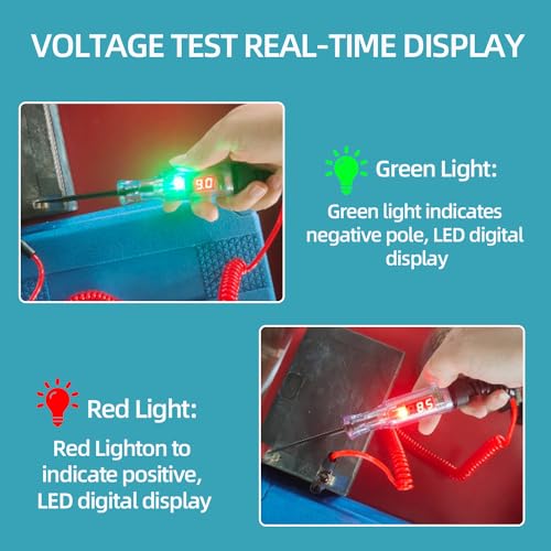 Luz de prueba automotriz de 3-48V con voltímetro digital LED 6