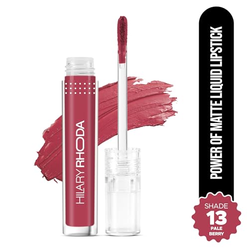 Image of Hilary Rhoda Power Of Matte Liquid Lipstick | Buildable Colour | Long Lasting & Matte Finish | Lightweight & Non-Drying Formula | Smudge Proof & Non-Transferable | 3ml (Pale Berry - Shade 13)
