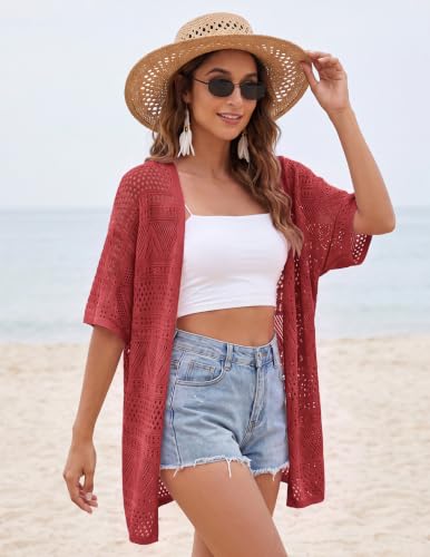 Image of GRACE KARIN Women Lightweight Summer Cardigan Crochet Knit Kimono Sweaters