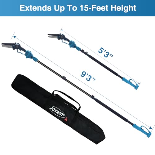 Jovant 2-In-1 Cordless Pole Saw, Brushless Mini Chainsaw Cordless With Pole, 2 Pack 20V 4.0Ah Battery Powered Pole Saws For Tree Trimming thumb #3