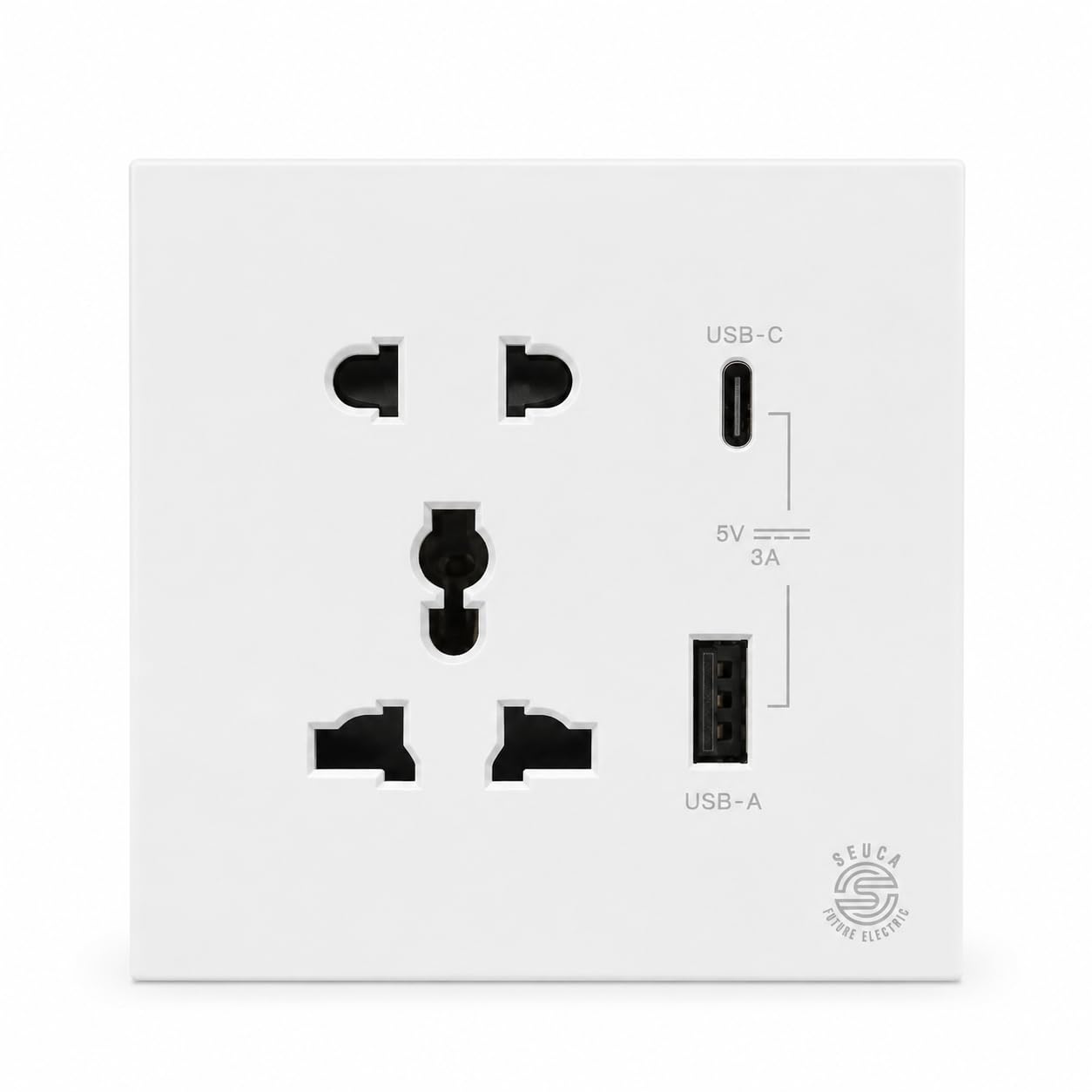 Universal Modular Socket with USB-C Fast Charging & USB-A Port, 13A 250V Power Outlet, Premium Wall Socket for Home, Office & Commercial Use (Type- C)-image-23