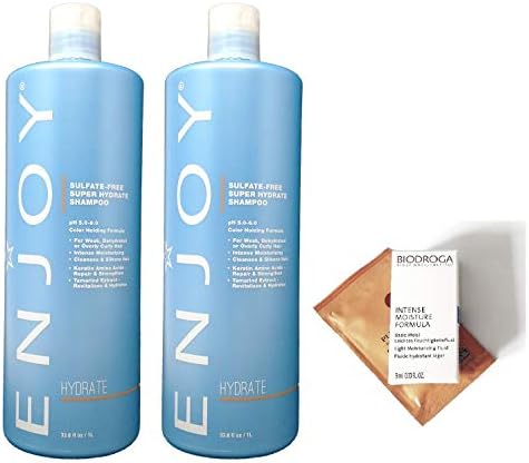 ENJOY Super Hydrate Shampoo & Conditioner DUO 33.8oz each (2 FREE Hair & Skin Care Samples) Sulfate Free