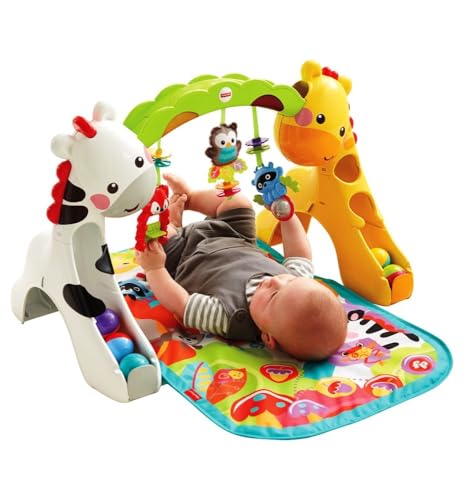 Fisher-Price Tapis de jeu évolutif musical pour bébé avec plus de 12 activités et jouets, dès la Naissance, CCB70