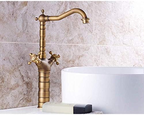 Robinet de lavabo mitigeur pivotant en laiton avec eau chaude et froide