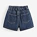 5-6 Years Girls Y2K Asymmetrical Waist Denim Shorts Trendy Fashion Shorty Cute Summer Clothes Jorts with Pockets for 3-11Years Blue