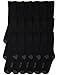 Bolter 18 Pack Men's Athletic Crew Socks for All Day Comfort Fully Synthetic (8-12, Black)