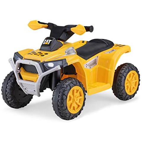Kid Trax CAT Toddler Quad Electric Ride On Toy, 6 Volt Battery, 1.5-3 Years Old, Max Weight 44 lbs, Single Rider, Yellow Cover