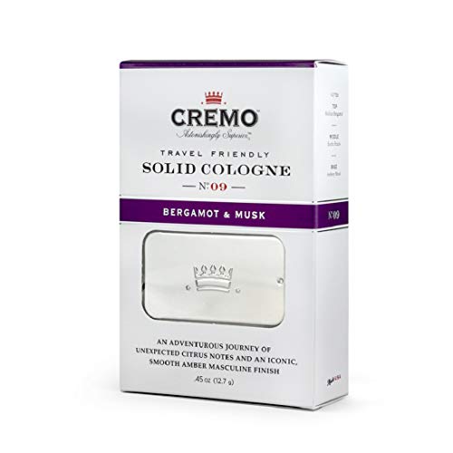 Cremo Bergamot & Musk Travel Friendly Solid Cologne, An Unexpected Blend Of Citrus Notes With An Iconic Amber Musk Finish.45 Oz