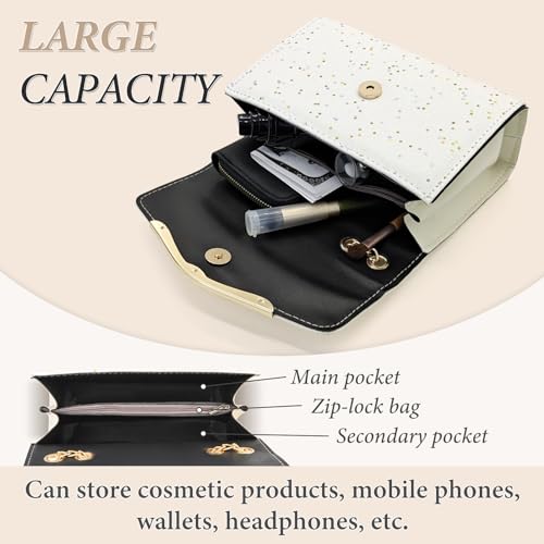 FuninCrea Shoulder Bag for Women, Leather Chain Strap Crossbody Bags Ladies Trendy Large Handbags Womens Purses Sling Bag4