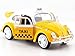Motormax 1966 Volkswagen Beetle Taxi Yellow with White Top 1/24 Diecast Model Car