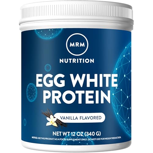 MRM Nutrition Egg White Protein | Vanilla Flavored | 23g Fat-Free Protein | with Digestive enzymes | Highest Biological Value | Clinically Tested | 10 Servings