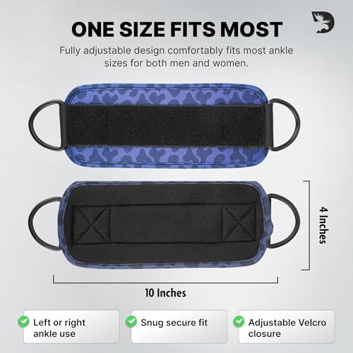 Image of DMoose Ankle Strap for Cable Machine - One Size Fit with Premium Padding, Workout Kickback Ankle Cuffs, Ankle Bands for Working Out, Booty Workouts, Leg Extension, Hip Abductors & Lower Body Exercises