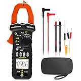 GOLDCHAMP Digital Clamp Meter Multimeter, True RMS 2000 Counts Auto-ranging ACV/DCV & ACA Tester, Measures Resistance, Diode, Continuity, NCV, with Backlight, Auto Off, MAX/MIN, Data Hold