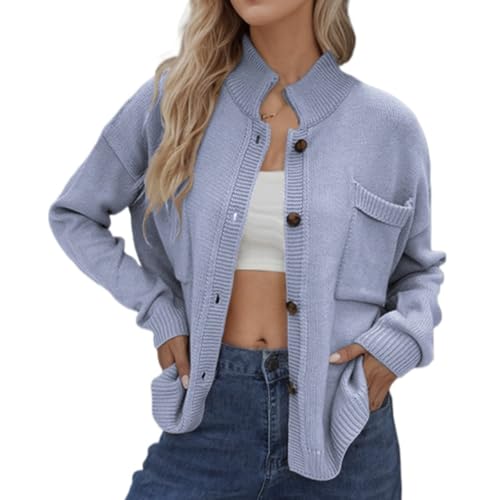 Image of Sumleno Long Sleeve Cardigan Sweaters for Women Button Down Tops Vintage Grandpa Aesthetic Grunge Fall Winter Outfits