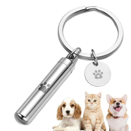 Colgante de acero inoxidable para cremación de patas de perro, medallón de mascotas, llavero de cenizas de perro, colgante de recuerdo conmemorativo, joyería de acero inoxidable para cremación