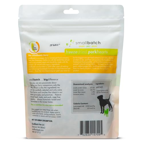 Smallbatch Pets Premium Freeze-Dried Pork Heart Treats For Dogs And Cats thumb #1
