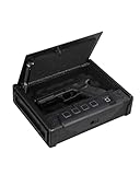 Gun Safe for 2 Pistols, Quick Access Biometric Gun Pistol Safe with Fingerprint, Digital PIN & Key, Secure Handgun Lock Box for Bedside, Car, and Home Defense