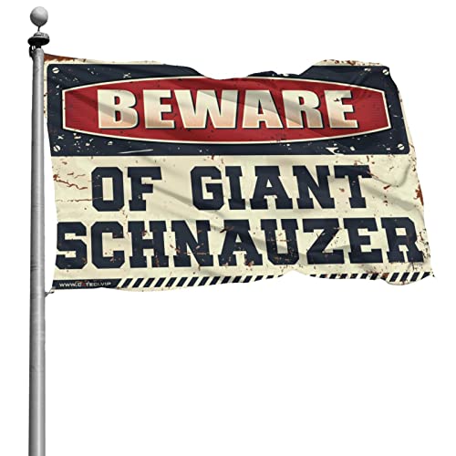 Bar Accessories Man Cave Beware Of Giant Schnauzer 旗 ジム フラッグ カレッジ ポスター 男性用 (サイズ:120X180CM)