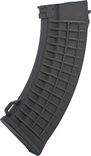 Evike Airsoft - Matrix 150rd Mid-Cap No Winding Magazine for AK Series Airsoft AEG (Color: Black Polymer Waffle)