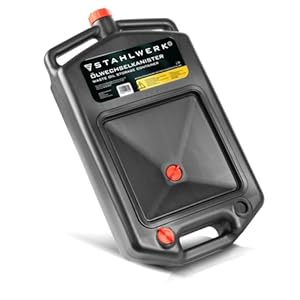 STAHLWERK Ölwechselkanister 10 L - Robuste Ölauffangwanne, mobil und flexibel einsetzbar, Ölwanne mit Auffanghilfe, 2-in-1 Funktion, Öl- und Treibstoffkanister für Auto, Motorrad und Werkstatt