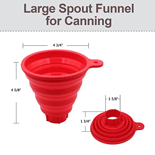 Kongnai Silicone Collapsible Funnel For Jars, Foldable Large Canning Jar Funnel For Wide Mouth And Regular Jars, Food Grade Jam Spice Funnel For Canning Transferring Of Liquid Solid Bean (1 Size) #TOP2
